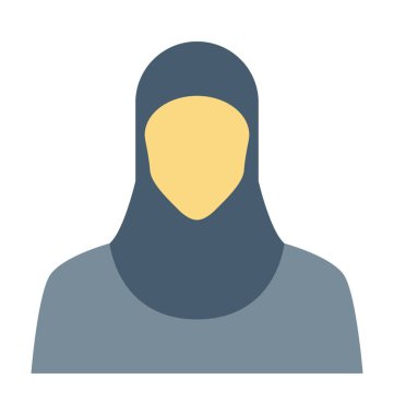 Müslüman kadının renkli vektör simgesi