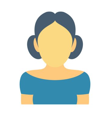 Genç kız renkli vektör simgesi