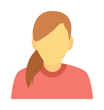 Sarışın kadın renkli vektör simgesi