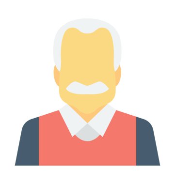 Yaşlı adam renkli vektör simgesi