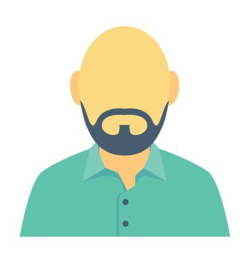 Kel adam renkli vektör simgesi