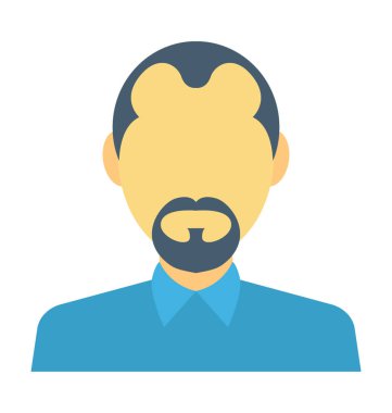 Kel adam renkli vektör simgesi