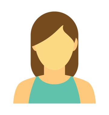Kız Avatar renkli vektör simgesi