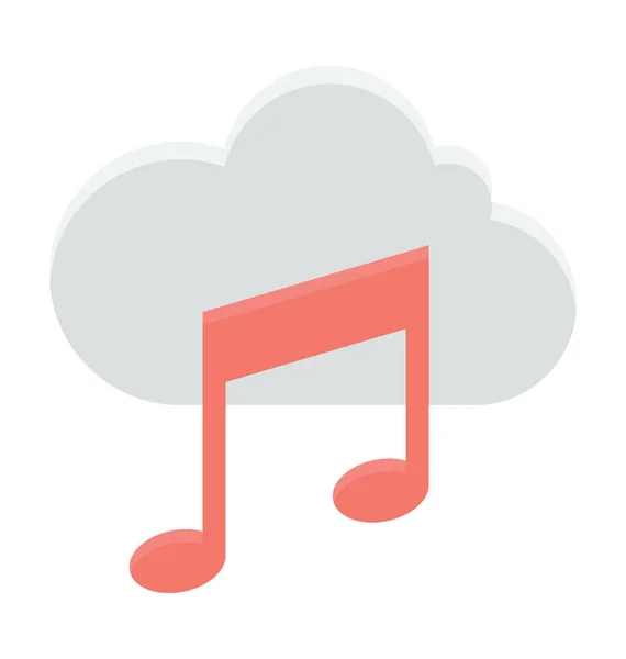 Cloud Music Colored Vector Icon — Stock Vector