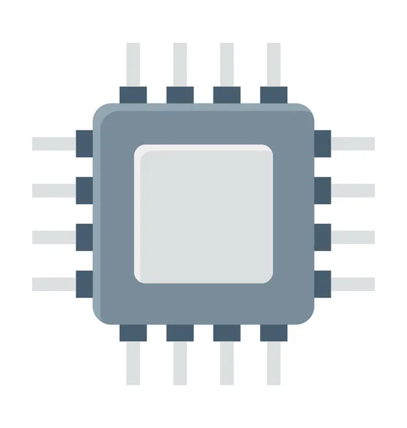 Icona Vettoriale Colorata Del Chip Del Processore — Vettoriale Stock