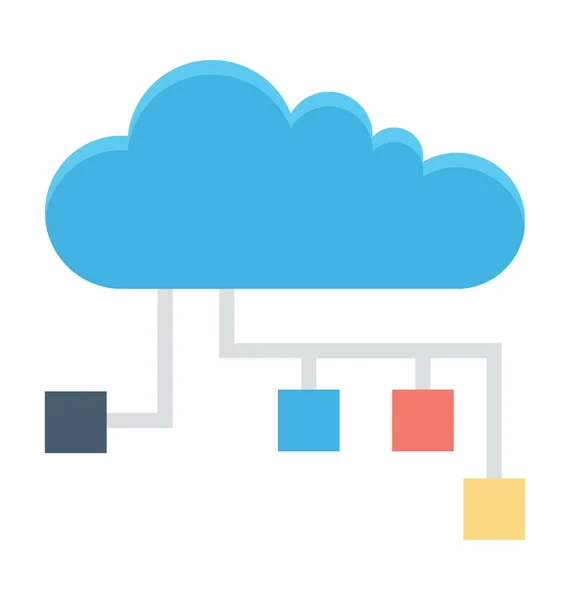 Icono Vectorial Coloreado Jerarquía Nube — Vector de stock