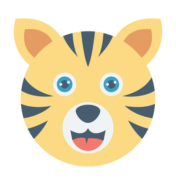 Tijger Gekleurde Vector Icon — Stockvector