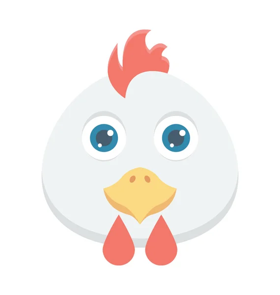 鶏の色ベクトルのアイコン — ストックベクタ