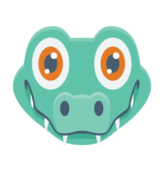 Crocodile Colored Vector Icon — Stock Vector