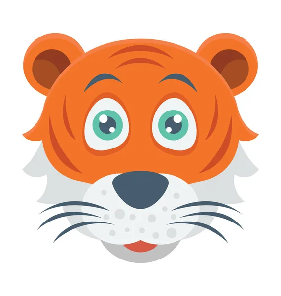 Εικονίδιο Εγχρώμων Διανυσματικών Τίγρη — Διανυσματικό Αρχείο