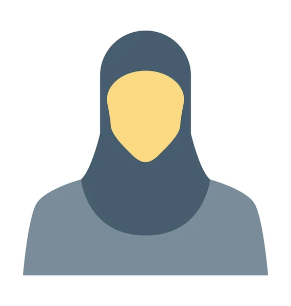 Muslimische Frau Farbiges Vektorsymbol — Stockvektor