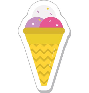 Buz koni renkli vektör simgesi