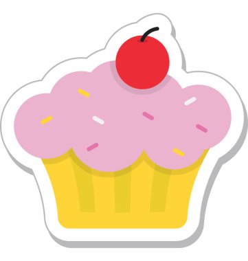 Cupcake renkli vektör simgesi