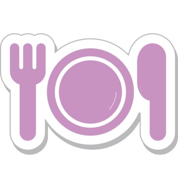 Yemek renkli vektör simgesi 