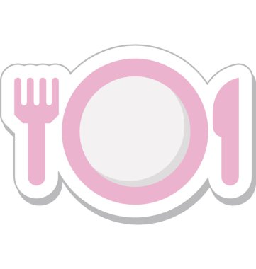 Yemek renkli vektör simgesi 