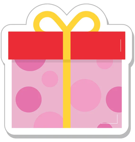 Boîte Cadeau Icône Vectorielle Colorée — Image vectorielle
