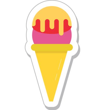 Buz koni renkli vektör simgesi