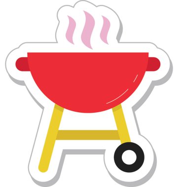 Barbekü ızgara renkli vektör simgesi