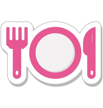 Yemek renkli vektör simgesi 