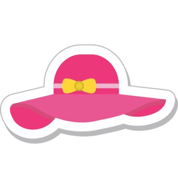 Plaj şapka renkli vektör simgesi