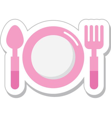 Yemek renkli vektör simgesi