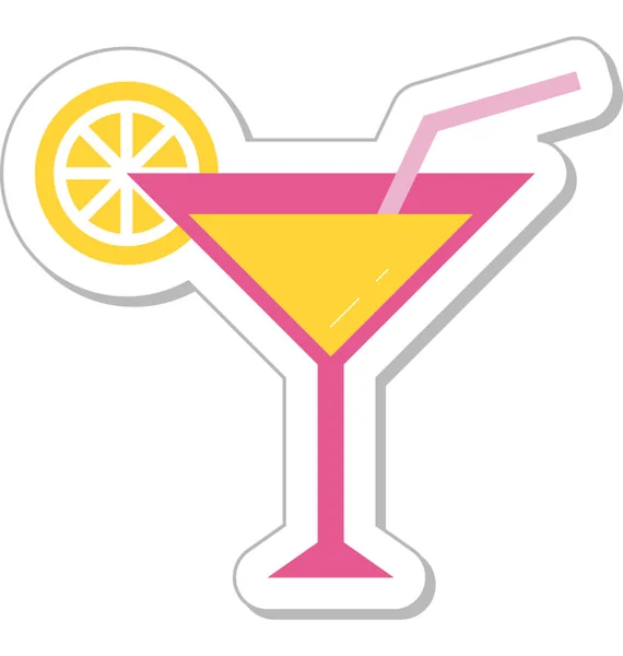 Cocktail Colored Vector Icon — Stock Vector