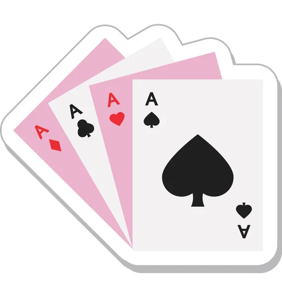 ポーカーのカードの色ベクトルのアイコン — ストックベクタ
