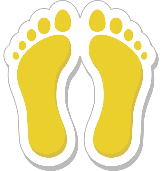 Footprints Färgad Vektor Symbol — Stock vektor