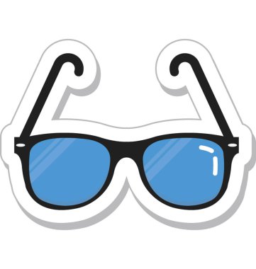 Güneş gözlüğü renkli vektör simgesi