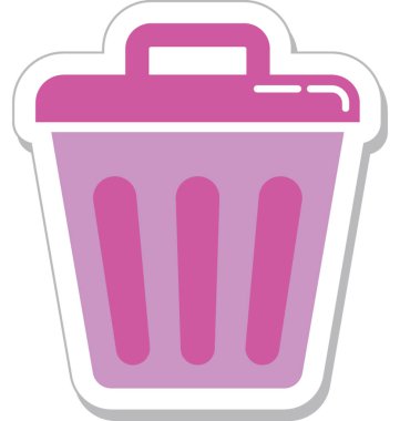 Çöp Kovası renkli vektör simgesi 