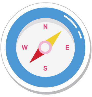 Pusula renkli vektör simgesi