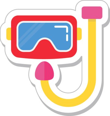 Dalış maske renkli vektör simgesi