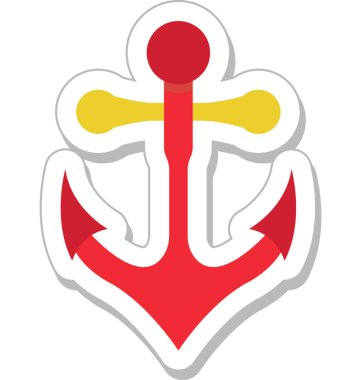 Çapa renkli vektör simgesi