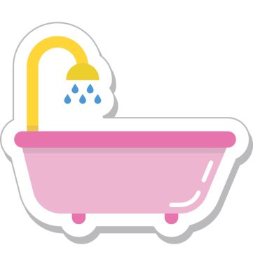 Küvet renkli vektör simgesi