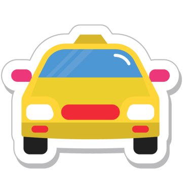 Taksi renkli vektör simgesi