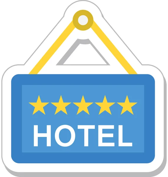 Hotel Jelzőtábla Színes Vector Icon — Stock Vector