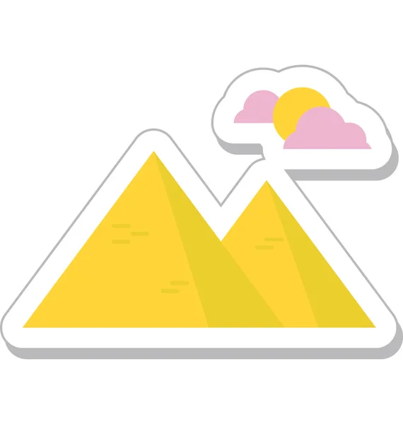 Mountain Colored Vector Icon — Stock Vector