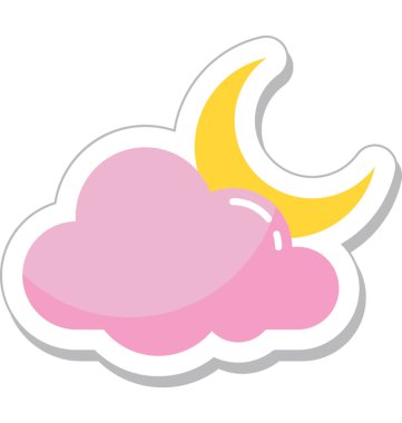 Gece renkli vektör simgesi