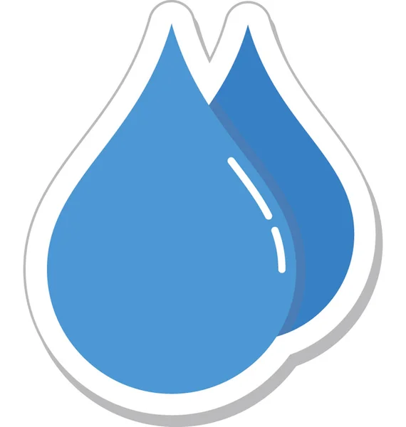 Water Drops Gekleurde Vector Icon — Stockvector