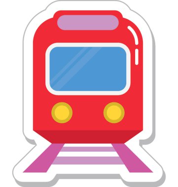 Tramvay renkli vektör simgesi