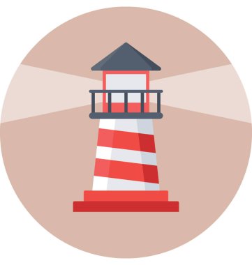 Deniz feneri renkli vektör simgesi