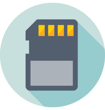 Hafıza kartı renkli vektör simgesine