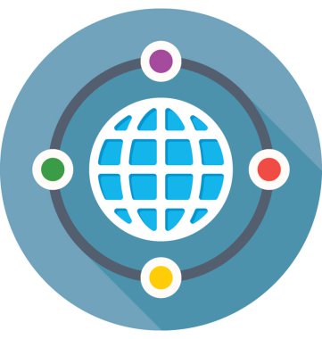 Dünya geniş renkli vektör simgesi