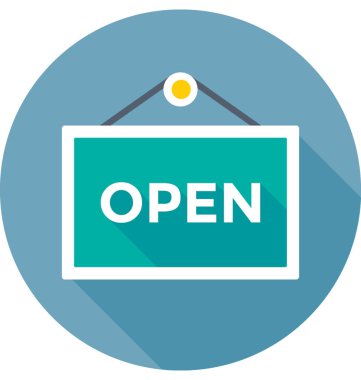 Açık oturum renkli vektör simgesi