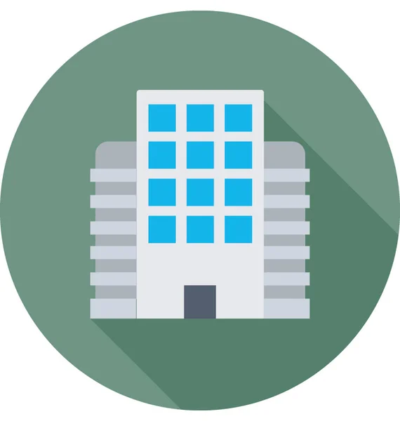 Edificio Icono Vector Color — Vector de stock