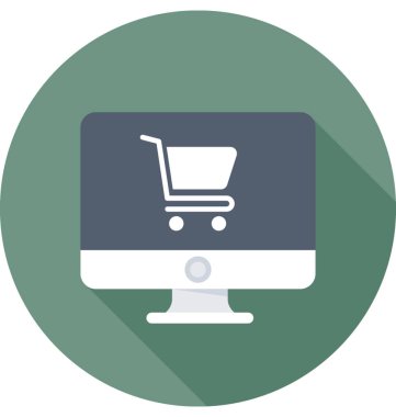 Online alışveriş renkli vektör simgesi