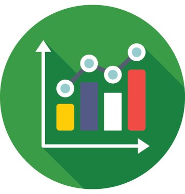 Çubuk grafik renkli vektör simgesi