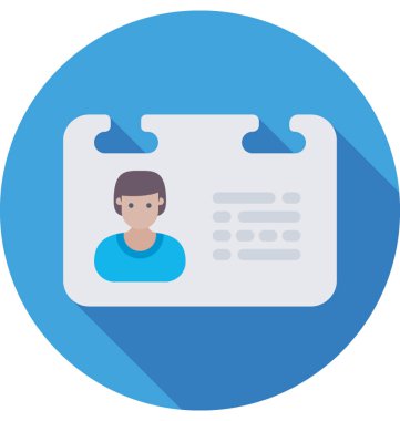 Kimlik kartı renkli vektör simgesi