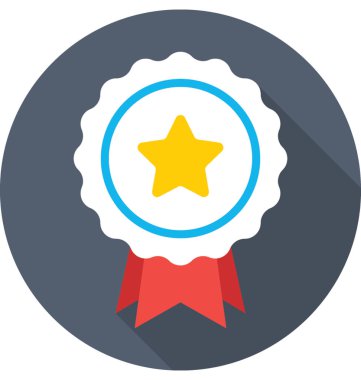 Yıldızlı rozet renkli vektör simgesi