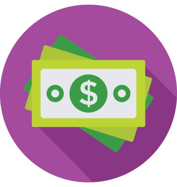 Kağıt para renkli vektör simgesi